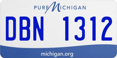 MI license plate DBN1312