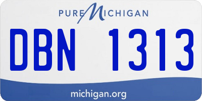 MI license plate DBN1313
