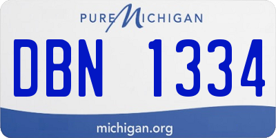 MI license plate DBN1334