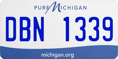 MI license plate DBN1339