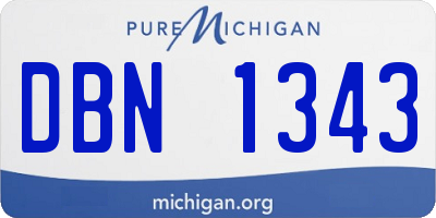 MI license plate DBN1343