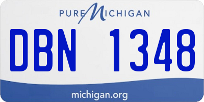 MI license plate DBN1348