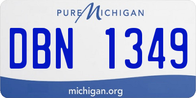 MI license plate DBN1349