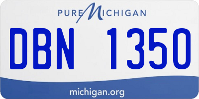 MI license plate DBN1350