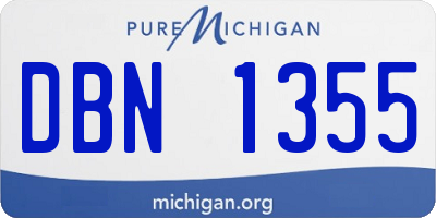MI license plate DBN1355