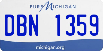 MI license plate DBN1359