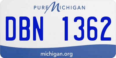MI license plate DBN1362