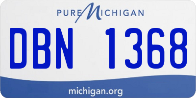 MI license plate DBN1368