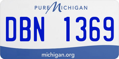 MI license plate DBN1369