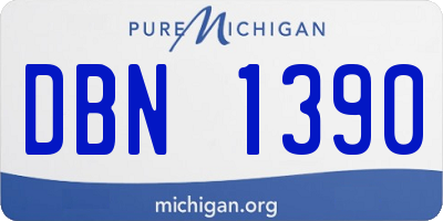 MI license plate DBN1390
