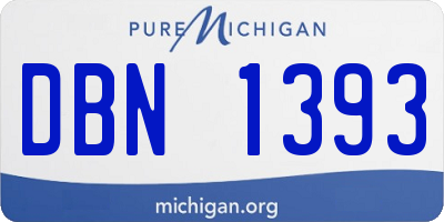 MI license plate DBN1393