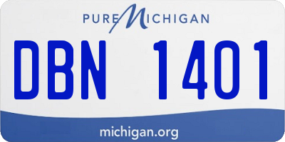 MI license plate DBN1401
