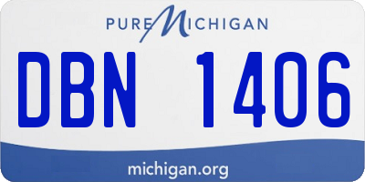 MI license plate DBN1406