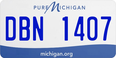MI license plate DBN1407