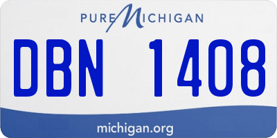 MI license plate DBN1408