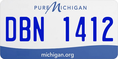 MI license plate DBN1412