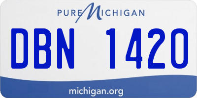 MI license plate DBN1420