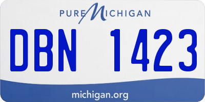 MI license plate DBN1423