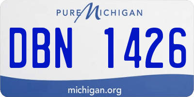 MI license plate DBN1426