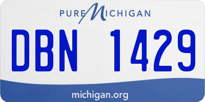 MI license plate DBN1429