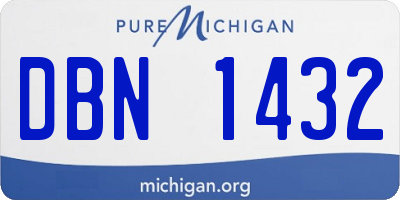 MI license plate DBN1432