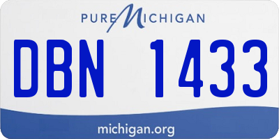 MI license plate DBN1433