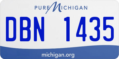 MI license plate DBN1435