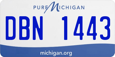 MI license plate DBN1443