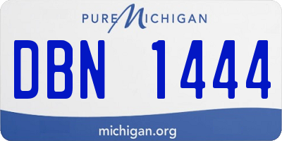 MI license plate DBN1444