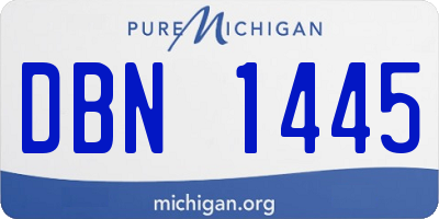 MI license plate DBN1445
