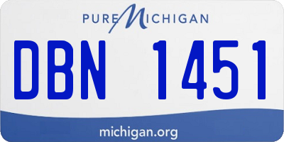 MI license plate DBN1451