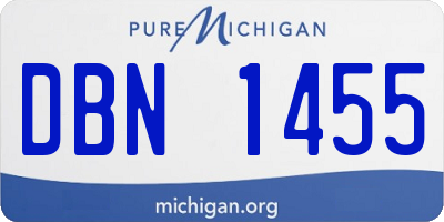 MI license plate DBN1455