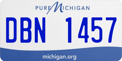 MI license plate DBN1457