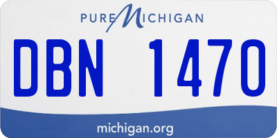 MI license plate DBN1470