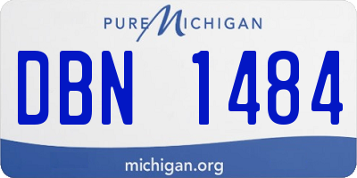 MI license plate DBN1484