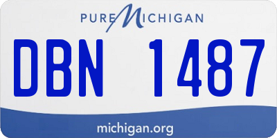 MI license plate DBN1487