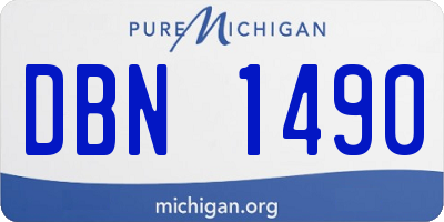MI license plate DBN1490