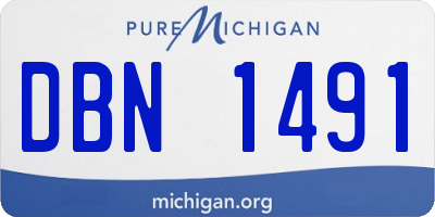 MI license plate DBN1491