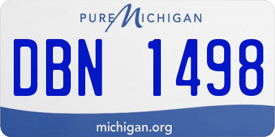 MI license plate DBN1498