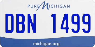 MI license plate DBN1499
