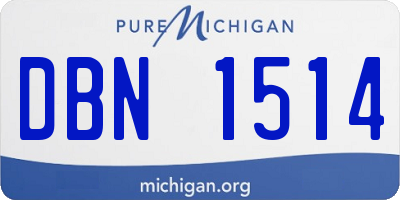 MI license plate DBN1514