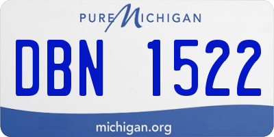 MI license plate DBN1522