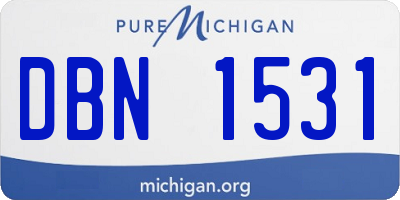 MI license plate DBN1531