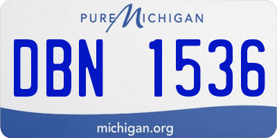 MI license plate DBN1536