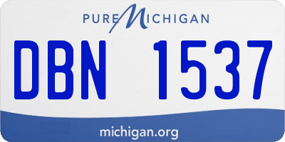MI license plate DBN1537