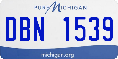 MI license plate DBN1539