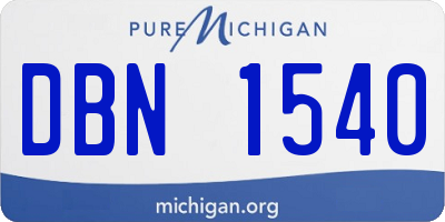 MI license plate DBN1540
