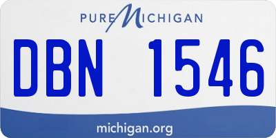 MI license plate DBN1546