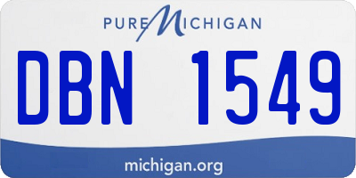 MI license plate DBN1549