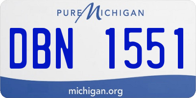 MI license plate DBN1551